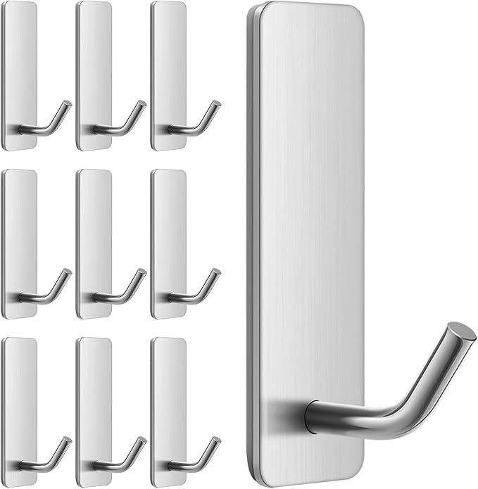 Small Self Adhesive Hooks for Walls No Damage, Sticky Hangers for Kitchen by Quavzotu