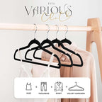 HOUSE DAY Black Velvet Hangers 120 Pack, Premium Clothes Non-Slip Felt Hangers - Image 3