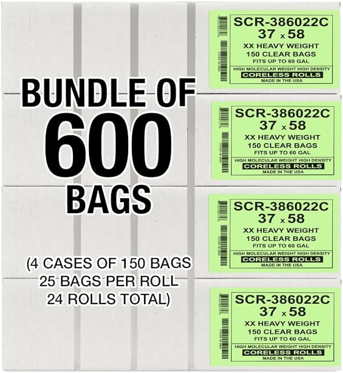 Aluf Plastics 55-60 Gallon Trash Bags Source Reduction Series Value High - Image 7