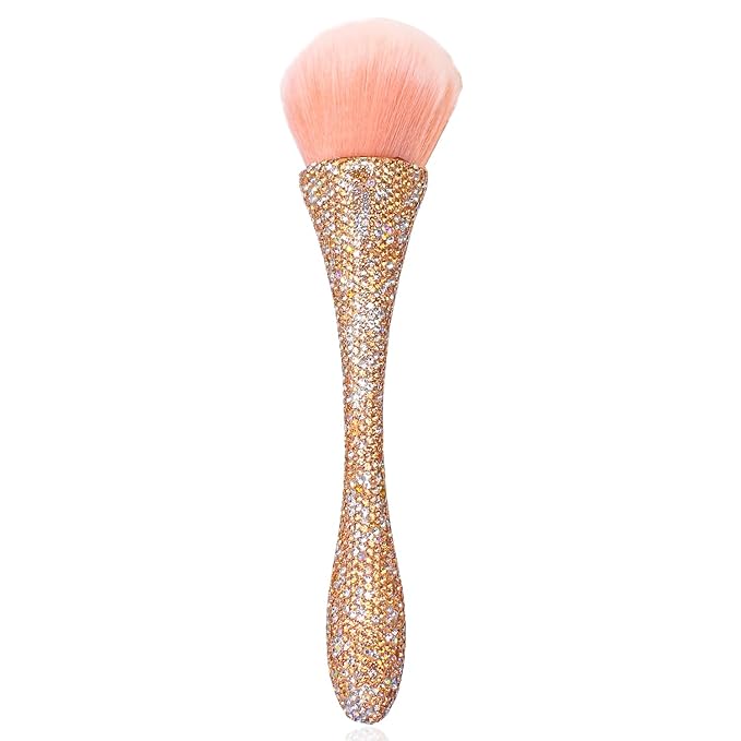 WOKOTO 1pcs Gold Rhinestone Nail Dust Brushes by WOKOTO
