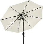 Best Choice Products 10ft Solar Polyester LED Lighted Patio Umbrella w/Tilt Adjustment and UV-Resistant Fabric by BestChoiceProducts
