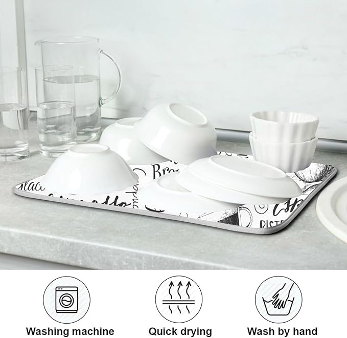 Coffee Cups Print Dish Drying Mat - Image 6