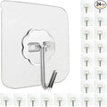 24 Pack Self Adhesive Hooks Heavy Duty - 33lb Max by Jwxstore