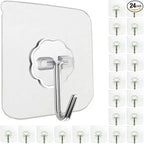 24 Pack Self Adhesive Hooks Heavy Duty - 33lb Max by Jwxstore