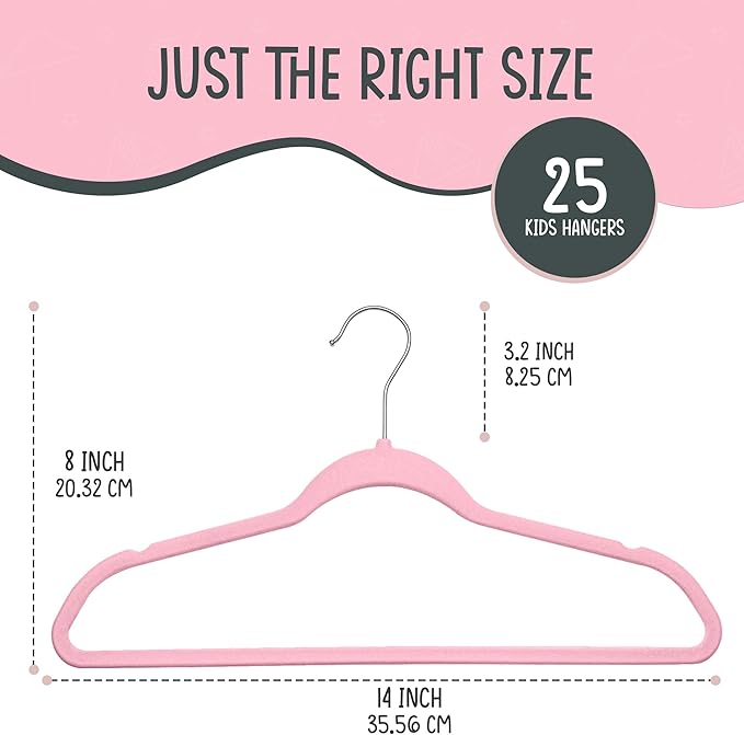 25 Premium Kids Velvet Hangers - Image 2