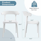VECELO 4 Pack Plastic Stacking Chairs, Stackable Dining Chairs for Kitchen Restaurant Patio, Portable Indoor Outdoor Use, No Assembly Required, White - Image 3