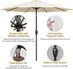 Simple Deluxe 9' Patio Umbrella Outdoor Table Market Yard Umbrella with Push Button Tilt/Crank - Image 3