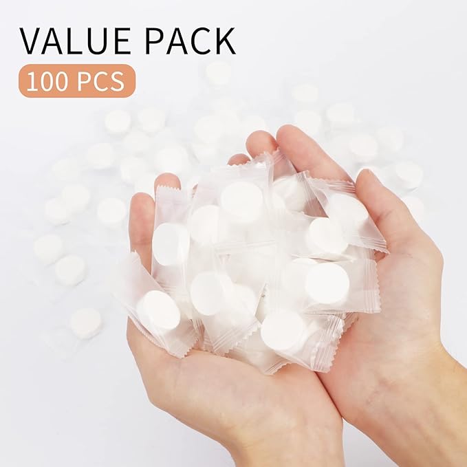 Classycoo Compressed Towel 100 PCS Mini Tablets Disposable Portable Face Towel - Image 4