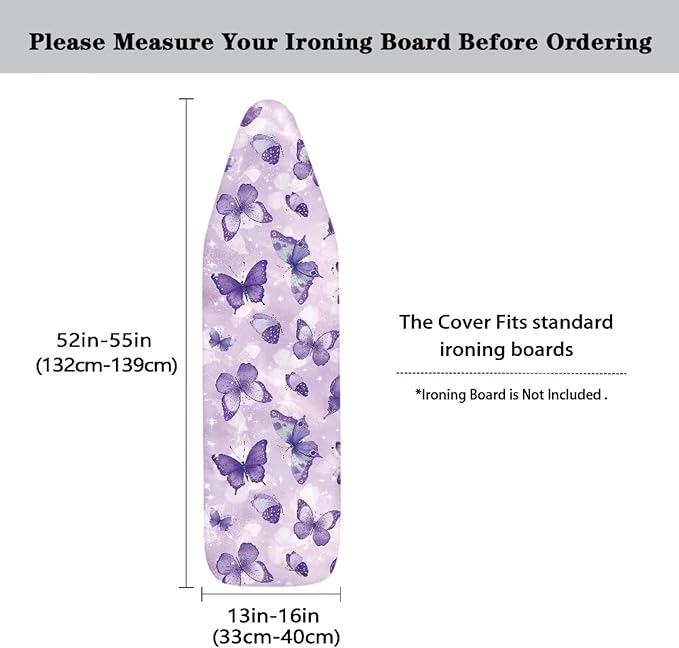 Purple Butterfly Ironing Board Cover Iron Pad Covers Padding - Image 5