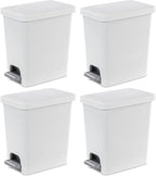 Sterilite 2.7 Gallon Rectangular Step On Kitchen Trash Bin Plastic Indoor by Sterilite