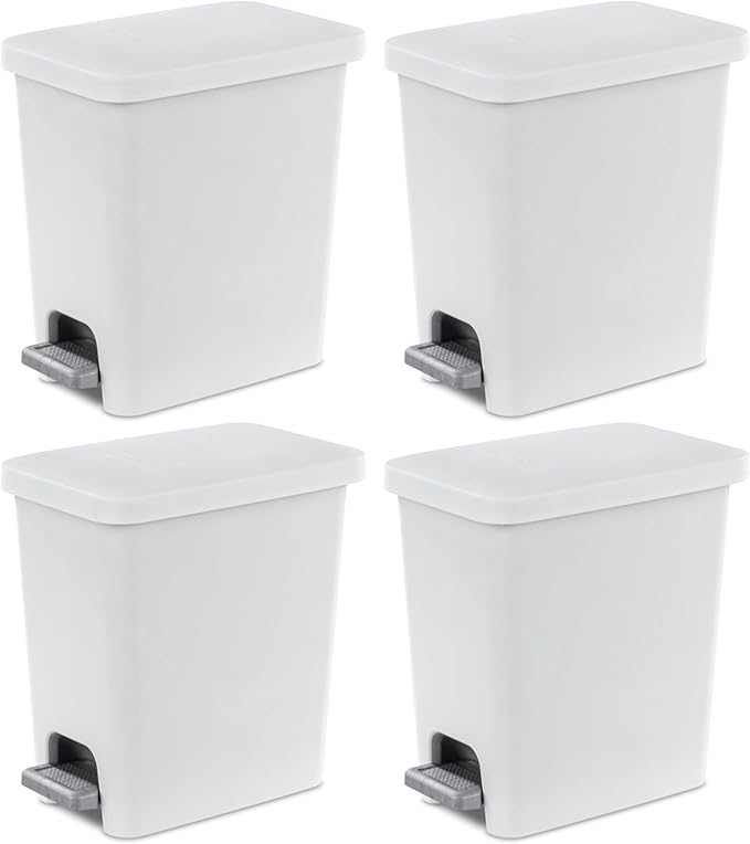 Sterilite 2.7 Gallon Rectangular Step On Kitchen Trash Bin Plastic Indoor by Sterilite