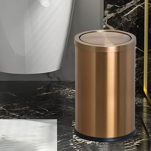 Antique Brass Bathroom Trash can - Image 2