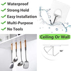 Adhesive Hooks for Hanging Heavy Duty Wall Hooks Self Adhesive Towel Coat Hooks - Image 3