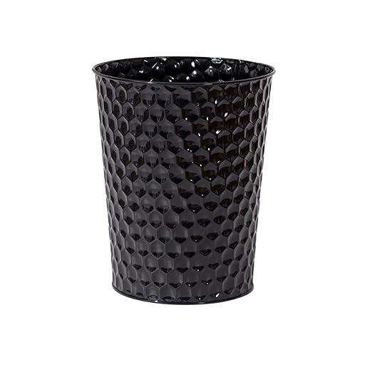 Small Metal Trash Can Wastebasket, Decorative Honeycomb Garbage Can Waste Basket by Venalys