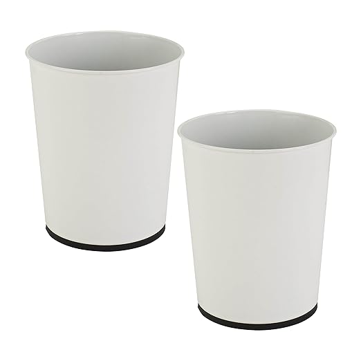 Bath Bliss 5 Liter Small Wastebasket | 2 Pack | Round Open Top | Trash Can | by BathBliss