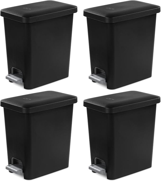 Sterilite 2.7 Gallon Rectangular Step On Kitchen Trash Bin Plastic Indoor by Sterilite