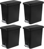 Sterilite 2.7 Gallon Rectangular Step On Kitchen Trash Bin Plastic Indoor by Sterilite