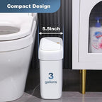 JOYBOS Bathroom Trash Can with Lid, 3 Gallon Small Garbage Can, 10L Dogproof - Image 2