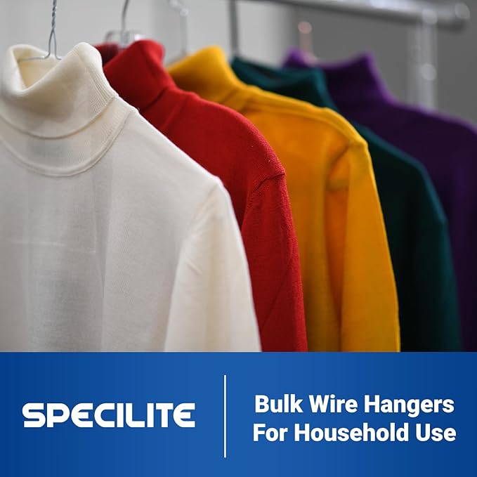 SPECILITE Wire Hangers 50 Pack, Metal Wire Clothes Hanger Bulk - Image 7