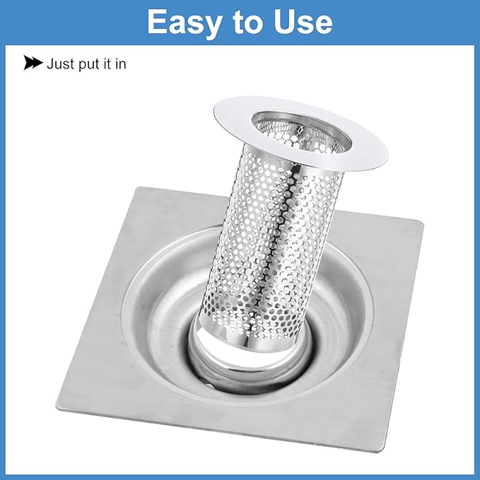 uxcell 3 Pack Shower Drain Strainer, 3.1" x 2.2" Stainless Steel Floor Drain - Image 5