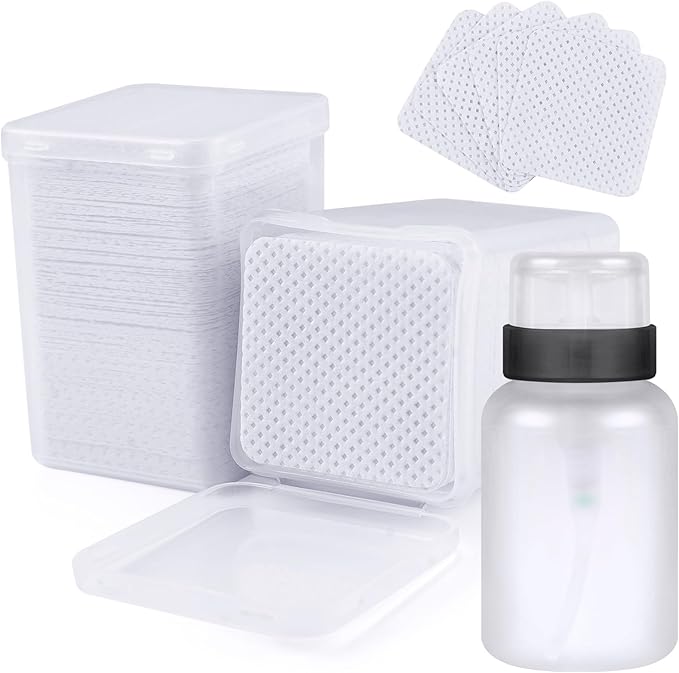 400pcs Lint Free Nail Wipes, 1 Pull-Off Pump-Style Bottle Suitable by qiqibaobao