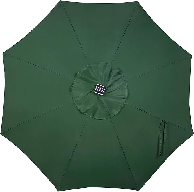Blissun 9 ft Solar Umbrella, 32 LED Lighted Patio Umbrella, Table Market Umbrella, Outdoor Umbrella for Garden, Deck, Backyard, Pool and Beach (Dark Green) - Image 4