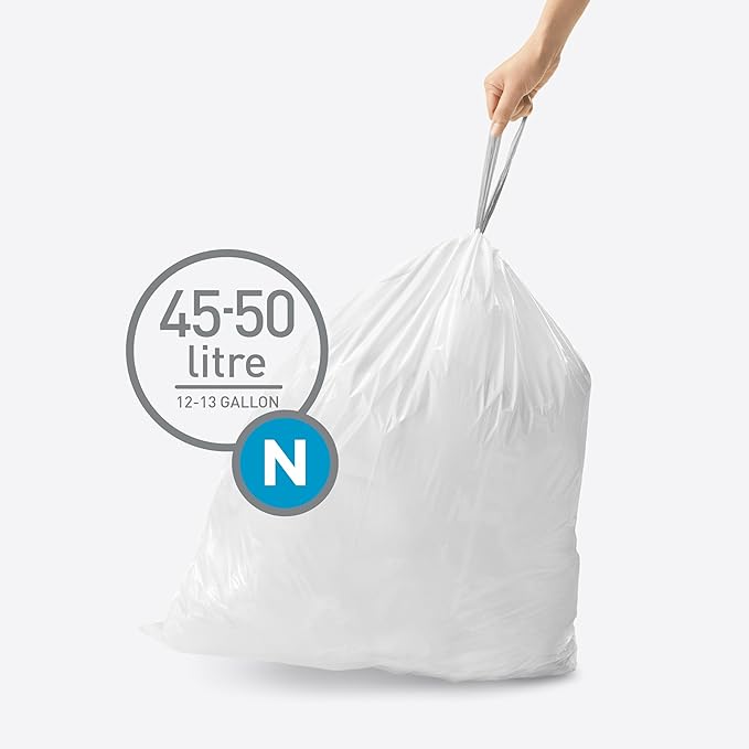 simplehuman Code N 200 Count, Dispenser Pack Custom Fit Liners, Drawstring - Image 2