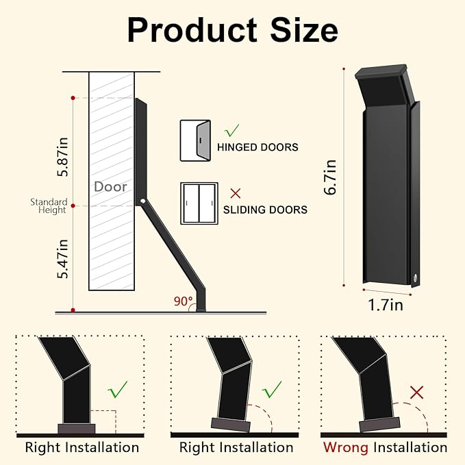 Door Stop, No Drilling Door Stoppers to Keep Door Open, Easy Pedal Kick Down - Image 6