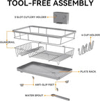 TOOLF Large Dish Drying Rack for Kitchen Counter, Kitchen Dish Racks - Image 7