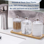 Swab Holder Canisters with Lid, Bathroom Qtip Dispenser Apothecary Jars - Image 4