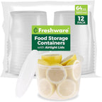 Freshware 1/2 Gallon Plastic Deli Food Storage Soup Containers by Freshware