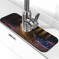 Wood American Flag Fish Kitchen sink faucet pad, strong water absorption by Unknown