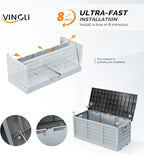 VINGLI 75 Gallon Collapsible Outdoor Storage Box, Simple-to-assemble Plastic Storage Containers with Lid, Patio Deck Box Furniture for Garden, Pool, Balcony, Yard (Black) - Image 2