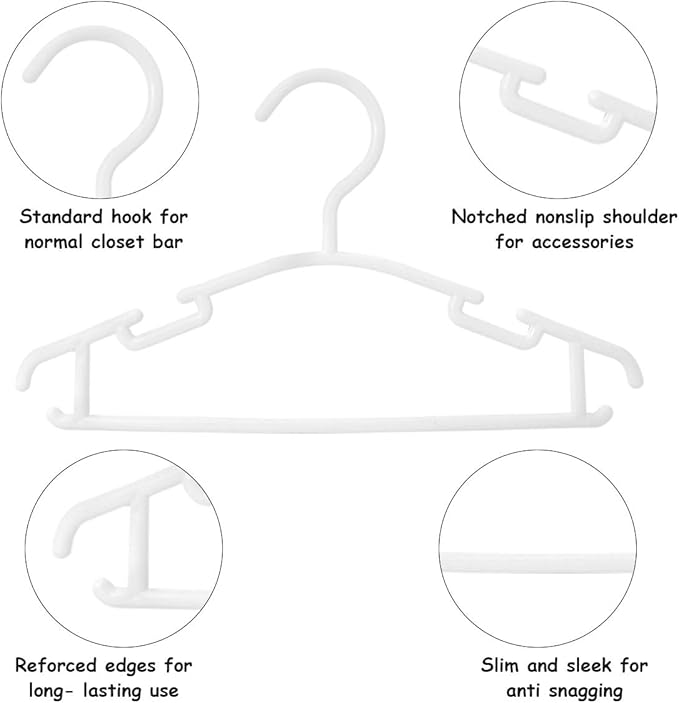 GoodtoU Baby Hangers 100Pack Kids Plastic Baby Clothes Hangers - Image 2