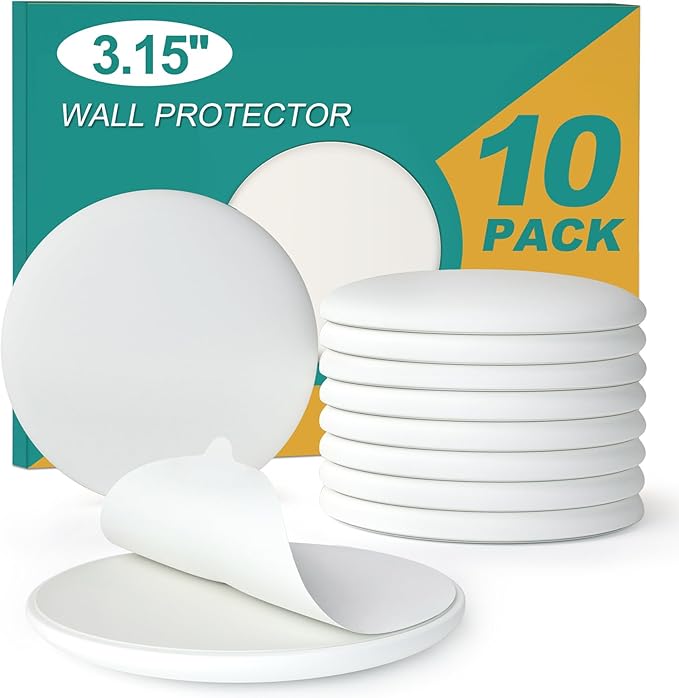 10-Pack Door Stoppers Wall Protector, Large White Silicone Door Bumpers by NETANY