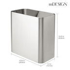 mDesign Small Metal 2.4 Gallon/9 Liter Trash Can Wastebasket Garbage Bin - Image 4