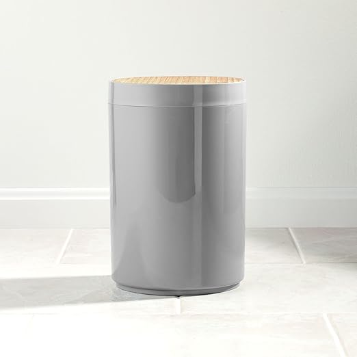 mDesign Plastic Round Trash Can Small Wastebasket - Image 8