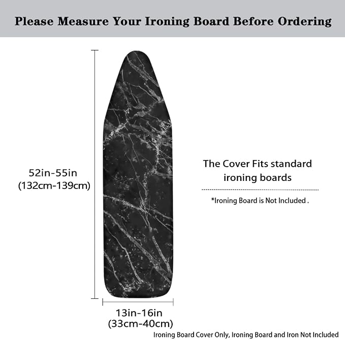 Black Marble Printed Ironing Board Cover 15X54“ - Image 3