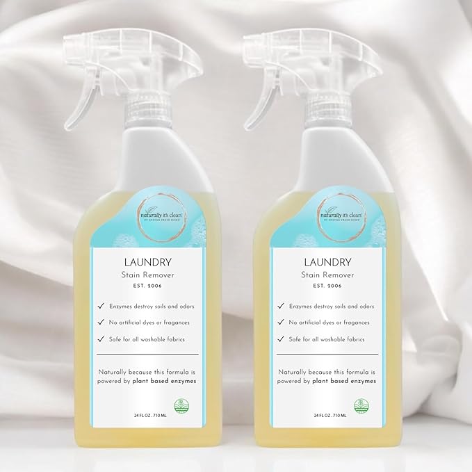naturally It's clean Enzymatic Laundry Stain Remover Spray RTU 24 oz Bottles x - Image 2