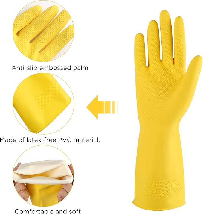 Rubber cleaning gloves 3 or 6 Pairs - Image 3