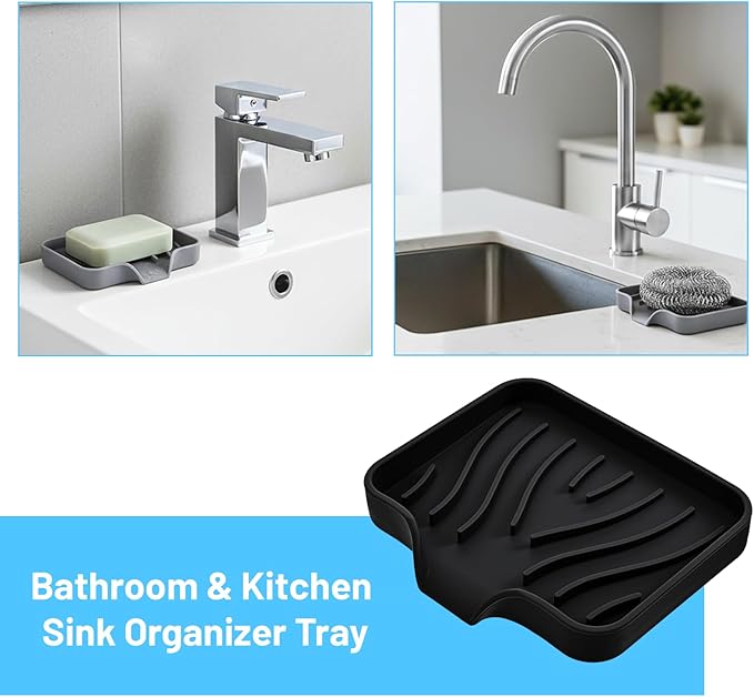 Grevosea Sponge Holder for Kitchen Sink, Silicone Dish Sponge Holder - Image 6