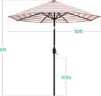 Best Choice Products 10ft Solar Polyester LED Lighted Patio Umbrella w/Tilt Adjustment and UV-Resistant Fabric - Image 7