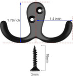 IBosins 20 Pack Heavy Duty Double Prong Coat Hooks Wall Mounted - Image 2