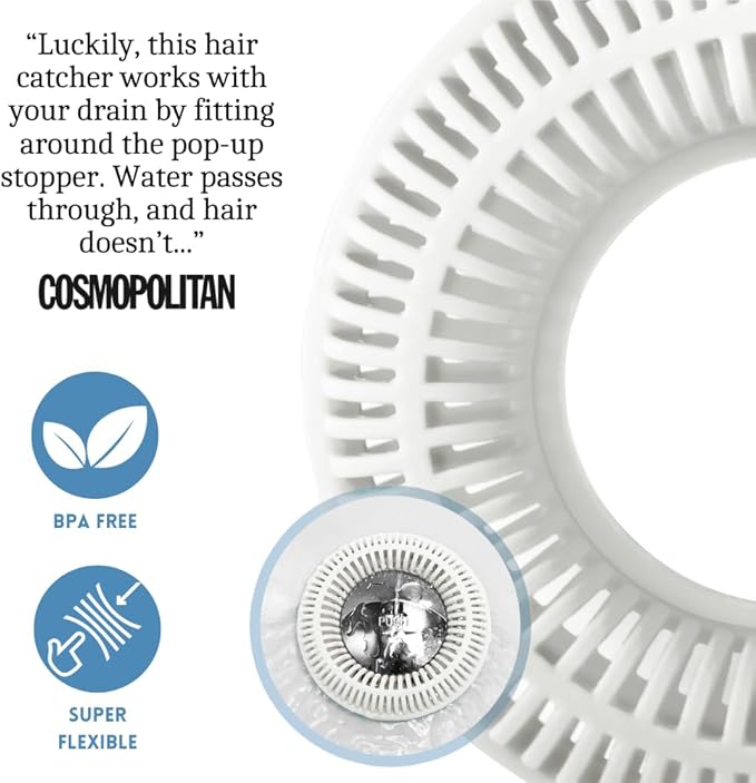 Hair Catcher for Shower Drain & Bathtub – TubRing Pop-Up Drain Protector & - Image 2