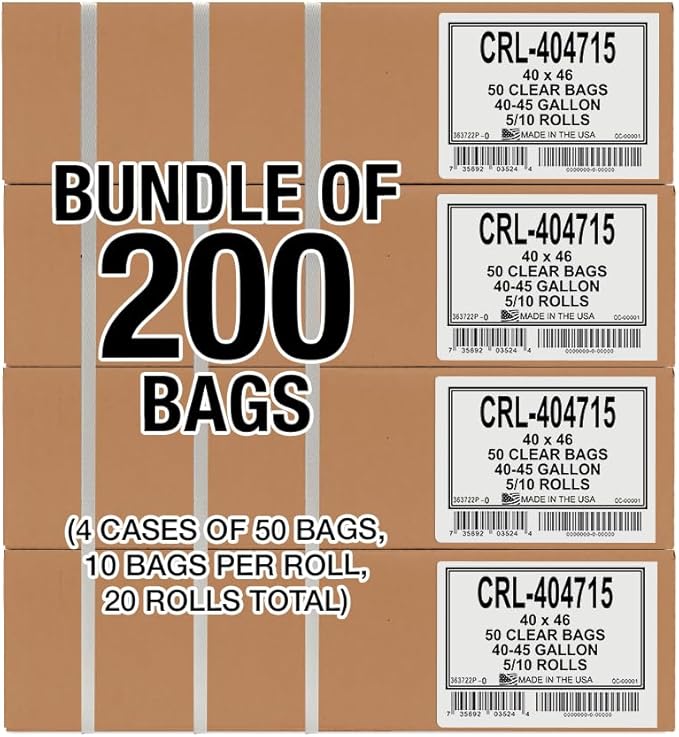 Aluf Plastics 45 Gallon 1.5 MIL Clear Garbage Bags - Image 7
