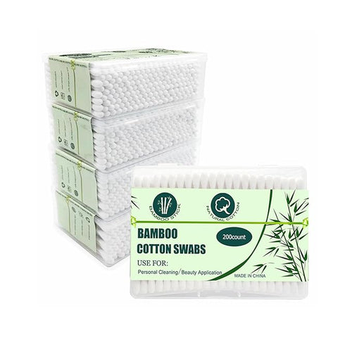 1000pcs Bamboo Cotton Swabs Double Round Cotton Buds by SUIZWMOU