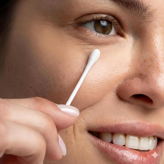 Cliganic Organic Cotton Swabs, Chlorine-Free Hypoallergenic, Gentle & Absorbent - Image 3