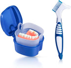 Blue Denture Bath Case Cup Box Holder Storage Container by KISEER