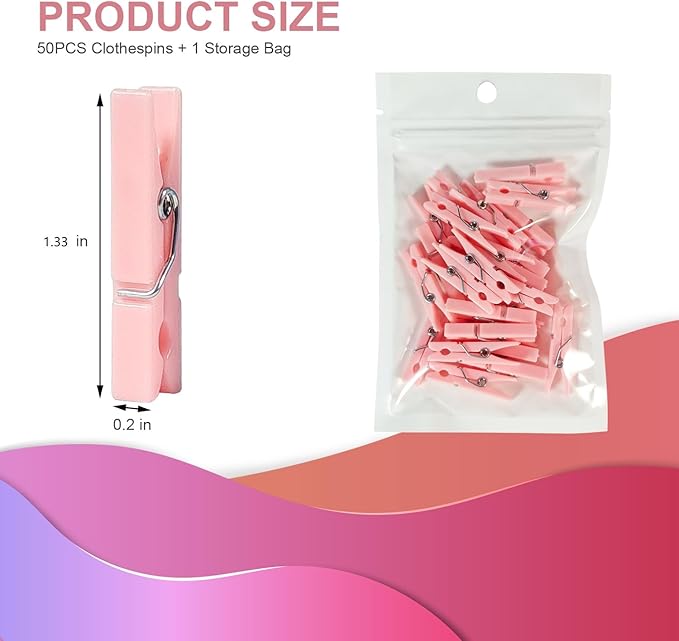 25 PCS Baby Shower Games, Clothes Pins, Plastic Mini Clothespins, Mini Clothes - Image 2