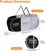 EEEKit 100L Pop Up Laundry Basket, 3 Sections Large Capacity Oxford Cloth - Image 2